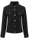 Marine Serre Moon-print Denim Jacket In Black
