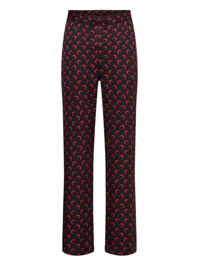 Marine Serre Moon-print Drawstring Regular Trousers In Multi