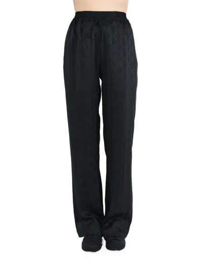 Marine Serre Moon-print Flared Trousers In Bk99 Black