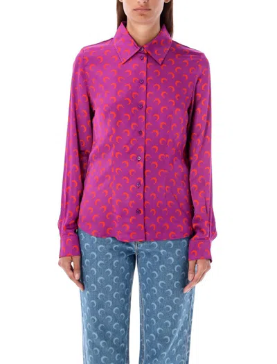 MARINE SERRE MARINE SERRE MOON PRINT FLOU BLOUSE