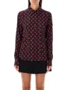Marine Serre Logo Printed Shirt In Black