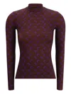 Marine Serre Moon-print High-neck Top In Brown