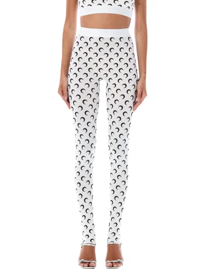 Marine Serre Moon Print High Waisted Leggings In White