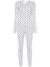 Marine Serre Crescent Moon-print Jumpsuit - Women's - Recycled Polyester/recycled Elastane In White
