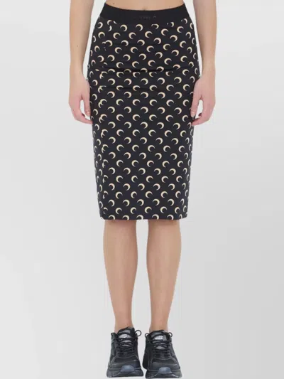 MARINE SERRE MOON PRINT JERSEY MIDI SKIRT