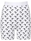 Marine Serre Womens Wh00 Optical White Moon-print High-rise Recycled Stretch-jersey Shorts In White