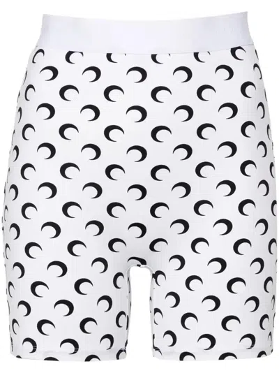 MARINE SERRE MOON-PRINT JERSEY MINI SHORTS