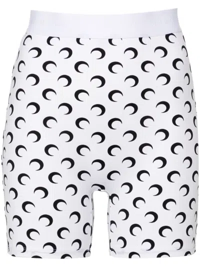 MARINE SERRE MOON-PRINT JERSEY MINI SHORTS