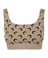 Marine Serre Beige Top With All-over Crescent Moon Print In Nude