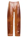 Marine Serre Moon-print Leather Trousers In Brown