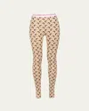 Marine Serre Moon-print Leggings In 09 All Over Moon Tan