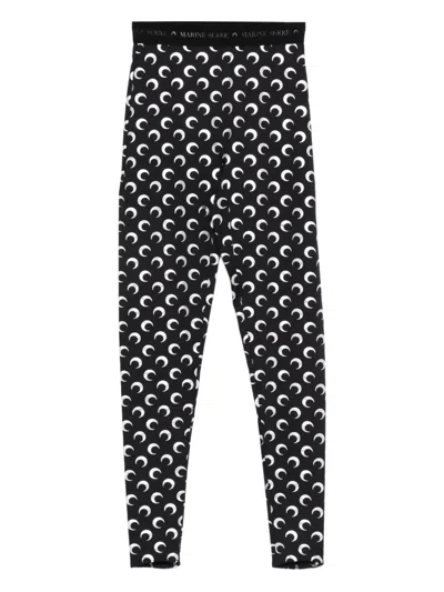 Marine Serre Moon-print Leggings In Black