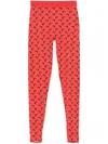 Marine Serre Leggings Mit Mond-print In Rot