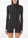 Marine Serre Long Sleeve Turtleneck Printed Blouse In Multi