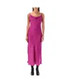 Marine Serre Moon-printed Satin Maxi Dress In Pink