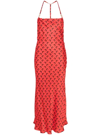 MARINE SERRE MOON-PRINT MAXI DRESS