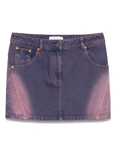 Marine Serre Moon-print Mini Skirt In Pink
