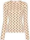 Marine Serre Moon Print Second Skin Top In Neutral