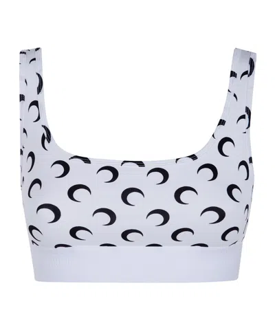 Marine Serre Moon Print Sports Bra In Blue