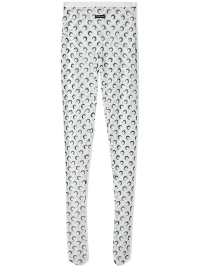 Marine Serre Moon-print Tights In White