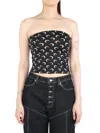 Marine Serre Moon Print Tube Top In Black