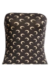 Marine Serre Moon Print Tube Top In Inverse Tan
