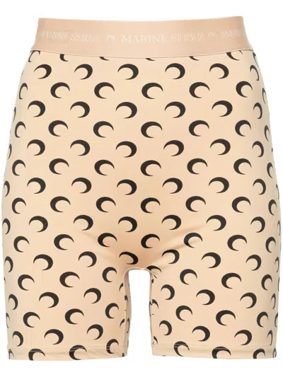 Marine Serre Moon Print Waistband Mini Skirt - Size S In Nude