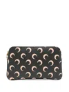 Marine Serre Moon Print Zip Pouch In Black