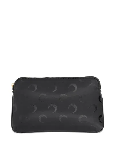 Marine Serre Moon-print Zip Purse In Black