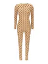 Marine Serre Tan All Over Moon Jumpsuit In Beige
