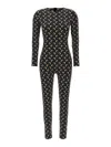 Marine Serre Regenerated All Over Moon Jersey Catsuit Clothing In Black