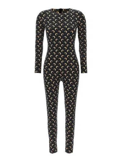 Marine Serre Moon Printed Catsuit In Black