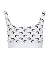 Marine Serre Crescent Moon-print Crop Top In Black