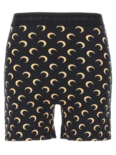 Marine Serre Moon-printed Stretch Cyclist Shorts In Black