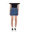 Marine Serre Moon Laser Denim Mini Skirt Clothing In Nude