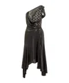 Marine Serre Regenerated Moon Draped Jersey Midi Dress In Black