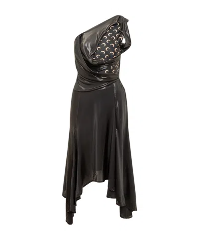 MARINE SERRE MARINE SERRE MOON PRINTED DRAPED DRESS