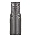 Marine Serre Gray Moon Skin Jacquard Knit Tube Midi Dress In Black