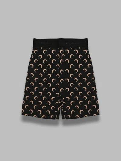 Marine Serre Moon Printed Jersey Biker Shorts In Black