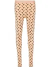 Marine Serre High-waisted Leggings With Crescent Moon Pattern In Brown