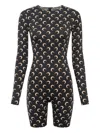 Marine Serre Celestial Pattern Long Sleeve Short Jumpsuit In Black