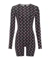 Marine Serre Moon Printed Jersey Ls Short Catsuit In Multi