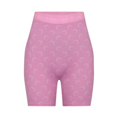 Pre-owned Marine Serre Moon Printed Jersey Mini Shorts 'pink' | Women's Size S