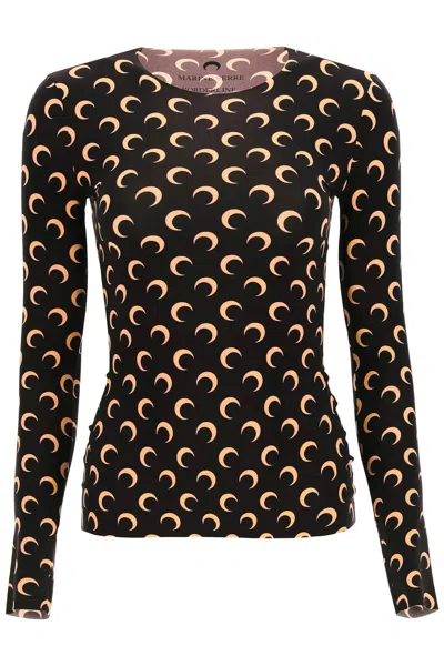 Marine Serre All Over Moon Second Skin Top In Inverse Tan