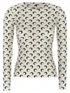 Marine Serre White Crescent Moon Print Top In White