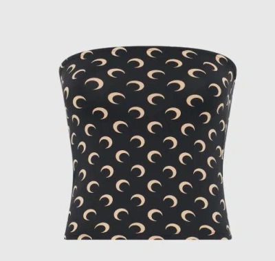 Marine Serre Moon Printed Jersey Sleeveless Tube Top In Multi