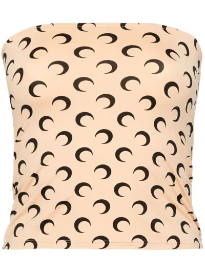MARINE SERRE MARINE SERRE "MOON" PRINTED JERSEY SLEEVELESS TUBE TOP CLOTHING
