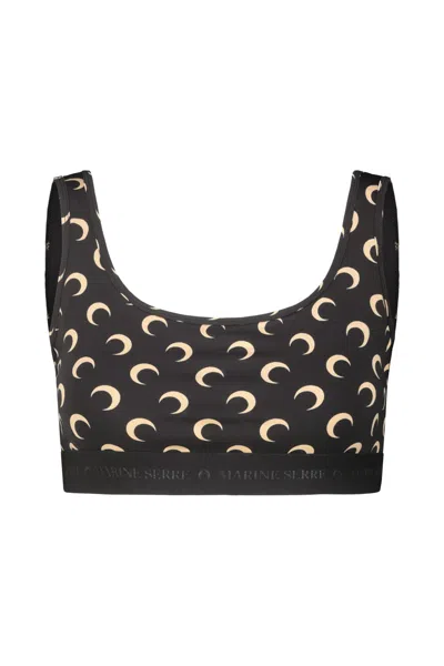 MARINE SERRE MOON PRINTED JERSEY SPORT BRA