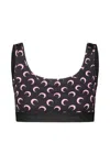 Marine Serre Moon Printed Jersey Sport Bra In Multi