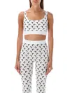 Marine Serre White All Over Moon Sports Bra In White